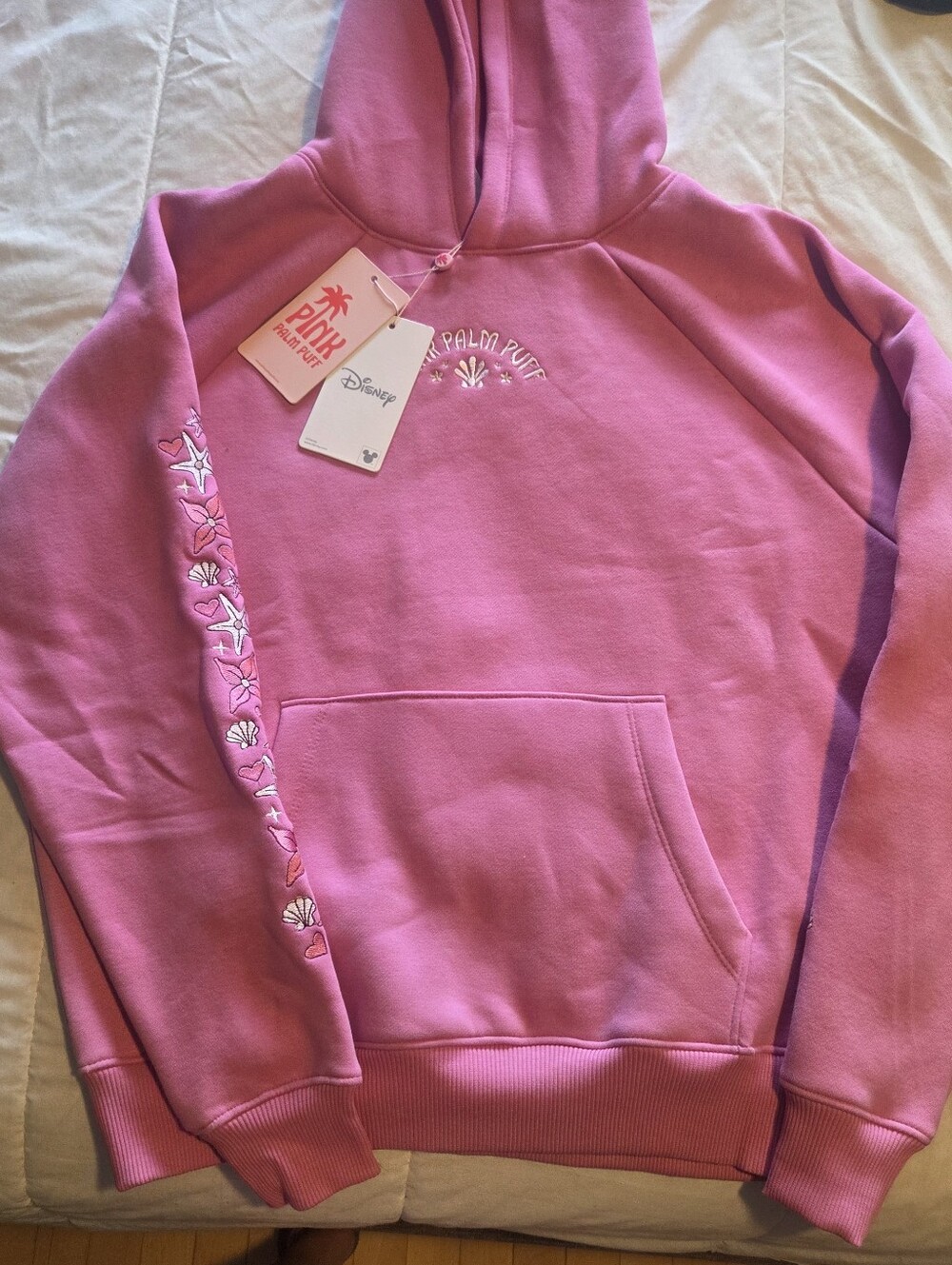 Pink Palm Puff Disney Pink Hoodie